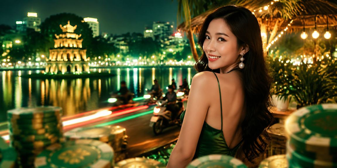 Phố neon Hà Nội về đêm – không khí theo dõi kèo bóng đá và đặt cược thể thao trực tuyến
